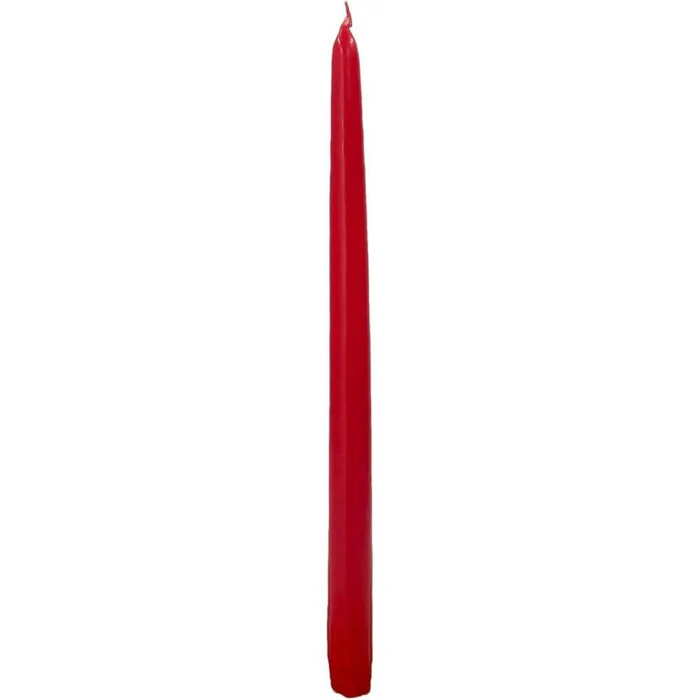 Elegant Unscented 12" Red Taper Candles Premium Quality Hand-Dipped Tapered Cand - Picture 4 of 4